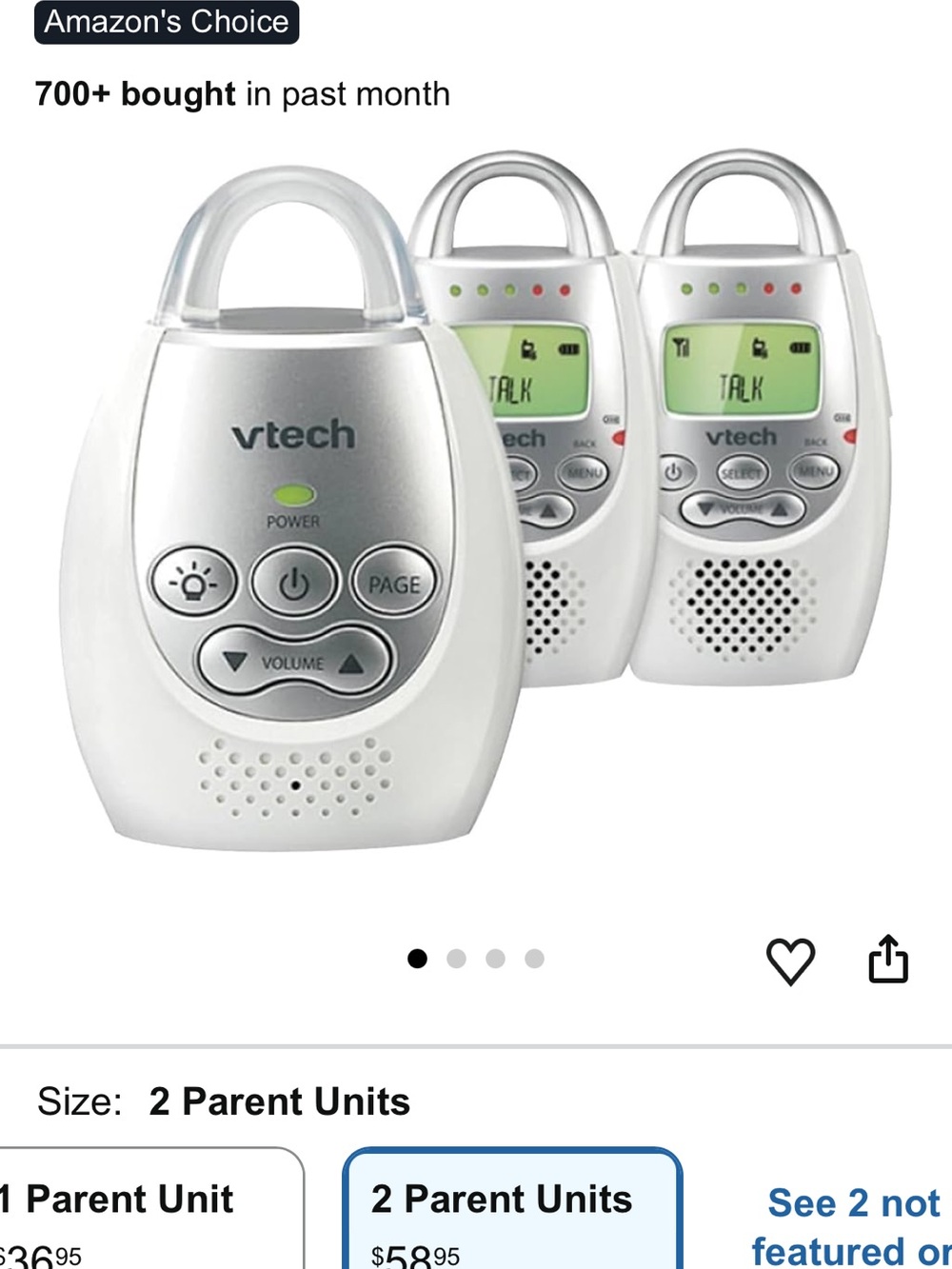 VTech Kids' White Digital Audio Baby Monitor - 2 Parent Units DM221-2